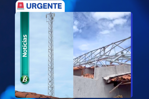 TORRE DA BRISANET CAI EM MOINHO DOS VENTOS, EM EXTREMOZ, E ATINGE CASAS